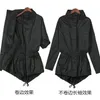 Spring Autumn Trench Coat Fashion Women Thin Windbreakers Plus Size Turtleneck Black Streetwear Outerwear 201030303030