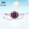 Kuoit 2CT lab-grown Alexandrite Edelsteen Ring voor Vrouwen 925 Sterling Zilver 585 rose goud zeshoek Luxe Ring Fijne jewerely 2201211944527