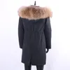 Echt Bont Parka Heren Winterjas Echt Wasbeer Bont Kapmantels Natuur Wasbeerhond Voering Jas Man Jas7228337