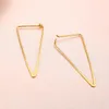 Hoop & Huggie Golden Big Triangle Earrings For Women Fashion Geometric Simple Statement Girls Lady Earrings1