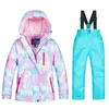 Jackets de esqui 2021 Terno de esqui da marca infantil de alta qualidade infantil jaqueta de neve à prova d'água do vento garotas de inverno e snowboard