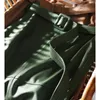 HarleyFashion Winter Women Luxury Pu Leather Skirt High Street Green Khaki Black Sheap Leather Leather Touch Touch مستقيم LJ308R
