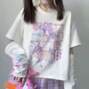 2021 neues japanisches JK-Näht-Zwei-Ärmel-Kurzarm-T-Shirt, weibliches Design-Sinn-Bottom-Shirt, dunkelschwarze Damenbekleidung H1230