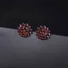 Natural Red Garnet S925 Silver Stud Earrings for Women 3.16 Carats Original Design Anniversary Engagement Gifts 220125