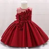 2020 flor vestido de casamento bebê recém-nascido meninas vestido para bebê elegante vestido de princesa infantil batismo 1 ano vestido de festa de aniversário q9957435