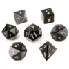 Natural Cristal Quartzo Solto Gemstones Profissional Handmade Gravar Calmãs e Dragões Número de Jogo Dice RPG Polyhedron Stone Dice 7pcs / Set Home Decor