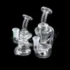 Beracky New Clear Recycler Glass Water Pipes Two Styles Thick Glass Dab Rigs Water Bongs Beaker Bong Heady Oil Rigs For Dab Smoking