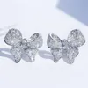 Zircon Bowknot Ear Studs S925 Il cristallo di Pin pavimenta gli orecchini