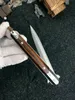 1Pcs New VG10 Damascus Steel Blade Ball Bearing Flipper Folding Knife Rosewood + Stainless Steel Sheet Handle EDC Pocket Knives
