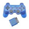 Controladores de jogo joysticks transparente color sem fio gamepad para ps2 2.4g vibração joystick blutooth controlador 2 joypad1