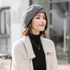 New Elegant Artist Beret Hat For Women Female Winter Stylish Plaid Wool Berets Painter Octagonal Hats Warmer Caps