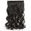 Synthetic Wigs Long Curly Clip In One Piece Hair 5 Clips False Brown Black Pieces For Women WH0533