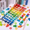 Montessori Educational Wooden Toys For kids Board Math Fishing Count Numbers Matching Digital Shape Match Early Education Toy326249597737