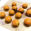 Craft Gereedschap DIY Hars Simulatie Ronde Hamburger Accessoires Miniatuur Voedsel Game Blinde tas Mini Supermarkt Model Speelgoed
