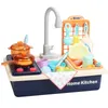 Kinderen plastic simulatie elektrische vaatwasser wastafel pretend spelen keuken speelgoed met elektrische waterwasbak kit voor kinderen geschenken LJ201007