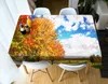 Bordsduk 3d bordsdukskog naturliga landskap mönster tvättbar bomull tjockna rektangulär och rund bröllop
