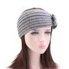 Winter Ear Cieplej Rabbit Pompom Headhand Kobiety Moda Dzianiny Zespół Włosów Elastyczna Headwrap Szeroki Szydełkowy Turban Włosy Akcesoria