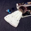 Beanie/Kafatası Kapakları Bobble Örgü Şapka Kış Kayak Kapağı Sıcak Kürk Pom Balkol Tığ işi beanie Ladies1