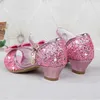Девушки сандалии горный хрусталь бабочка латинские танец детская обувь дети высокий каблук принцессы туфли блеск кожаные вечеринки платье свадьба 201201