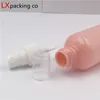 50 pcs Free Shipping 10ml 30ml 50ml 100 ml Pink Plastic Spray Bottles White Sprayer Perfume Cosmetic Containers Bank