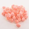 500 pcs petit 3-3 5 cm PE mousse rose fleur tête de mariage boîte de bonbons voiture chapeau tissu décoration accessoires fleurs bricolage mur boule head230o