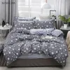 Bedding Set Family Double Rainha Rei Cinza Estrelas Estrelas Estrelas ColcheSpread Teen Single Cama Parte Fronha 4 Pcs Duvet Cobertura Set 20127