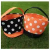 Cubo de Halloween Polka Dot Bat Poliéster a rayas Bolsa de colección de dulces de Halloween Truco o trato de Halloween Bolsas de calabaza 12 diseños RRA3728