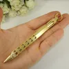 ACMECN Hexagonal Copper Tactical Ball Pen with Key Ring Mini Gun Style Holes Design Solid Brass Ballpoint Pen for Easter Gifts 2018549978