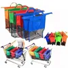 Épaissir chariot chariot supermarché 4 pièces sacs à provisions pliable réutilisable écologique boutique sac à main fourre-tout pour les femmes
