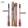 QIC 4D Mascara Double Ended Black Fiber Dikke Volume Cruling Verlenging Rose Plating Non Smudge Natuurlijk ogende Coloris Goud Cosmetische Ogen Make-up