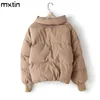 Abrigos sólidos de invierno para mujer Chaquetas casuales de algodón para mujer Parkas cálidas Abrigo de abrigo femenino Abrigo cálido de gran tamaño para mujer Top casual 201225