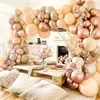 Pink Balloon Garland Arch Kit Chrome Rose Gold Latex Birthday Party Decor Kids Wedding Baby Shower Girl Decoration 220217