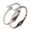 Punk Snake Bangles for Women Girls Rhinestone Titanium steel Cuff Bracelet Fashion Jewelry