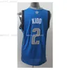 Cousu personnalisé # 2 Kidd brodé Jersey blanc bleu femmes jeunes hommes maillots de basket-ball XS-6XL NCAA