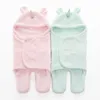 Inverno più caldo coperta del bambino doppio strato di flanella mussola Swaddle bambino di colore solido sacco a pelo infantile Storller busta avvolgere LJ201014