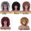 DHL Expédition synthétique Afro Kinky Curly Short Bobo Wig Simulation Human Hair Wigs Perruques de Cheveux Humains JS707-1