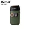 Kemei Km-2026 km-2027 Rasoir électrique pour hommes Twin Lame étanche Rasoir sans fil de rasoir USB Machine de rasage rechargeable Barber A06