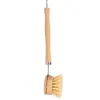 Natural Wooden Long Handle Pan Pot Brush Dish Bowl Washing Cleaning Brush Household Kitchen Cleaning Tools HHD4739