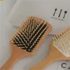 Grzebień drewna Profesjonalne Zdrowe Paddle Poduszki Włosy Utrata Masaż Szczotka Szczotka Hairbrush Grzebień Hairbrush Pielęgnacja Włosów Zdrowy Drewniany Grzebień 5502 Q2