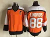 MI08 1997スタンレーカップファイナルレトロ27 Ron Hextall 88 Eric Lindros Hockey JerseysブラックオレンジヴィンテージステッチジャージーCパッチM-XXXL