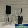 Leerer Nagellackglasbehälter mit Pinsel 5ml Kleine quadratische runde Glasflasche für Nagellackölkleber Glasflasche Gold Schwarz