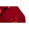 Shenrun Abito da uomo slim fit Red Rose Skinny Wedding Abiti da sposo Costume di scena Cantante Giacca monopetto Giacca casual340d