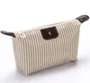 Portable women cosmetic bag fashion nylon striped makeup storage bag lady outdoor travel washing pouch coin purse phone storage cases