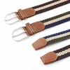 Men Casual Knitted Pin Buckle Stretch Waist Belt Woven Canvas Elastic Expandable Braided Belts For Women Webbing Fashion Strap G220301