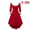 Nouveautés Femmes Vintage Santa Robe De Noël Imprimé Robe Dames À Manches Longues Robes Sexy Xmas Party Festival Robe S-3XL