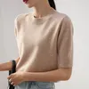 Half Sleeve Oneck Female Tops Sweters Kobieta 100% czyste merynosowe wełniane dzianinowe skoczki zimowi jesień nowe pulloczy mody 210203