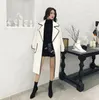 2020 Höst och vinter Ny Casual Fashion Women Jacket Loose Plus Långärmad Klädsel Skott Dubbelbröst Dekoration Coat