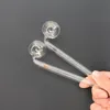 6.1 inch lengte duidelijke pyrex glazen olie brander pijp dikke glazen handleidingen met radom gekleurde balancer water roken accessoires groothandel