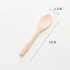 Mini Wooden Round Bamboo Spoon Soup Tea Coffee Salt Spoon Jam Scoop Kitchen Tool DIY Kitchen Cooking Utensil3903582