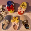 2021 Cute Big Bow Fluffy Slippers for Women Fall Winter Warm Kawaii Comfy Plush House Slippers Pink Yellow Bow Zapatillas Mujer Y1223